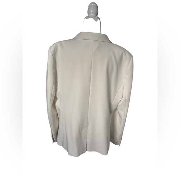 Loft Modern Blazer Suit Jacket Size 16 Cream/Off White Single Breasted - Picture 2 of 8